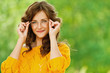 Portrait of pretty brunette woman