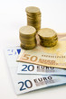 monedas y billetes de euro