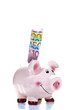 Sparschwein mit Euroscheinen