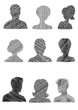 Vector: Anonymous Mugshots with scribble effect Anonymous Mugshots with scribble effect
