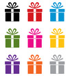 Vector: vector set of colorful gift box symbols vector set of colorful gift box symbols