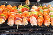 Shish kebab on skewers