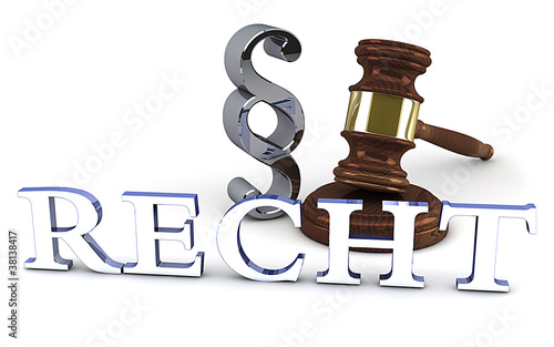 Illustration: Recht - Paragraph - Richterhammer Recht - Paragraph - Richterhammer