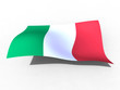3d illustration of the Italy flag that waves with wind 3d illustration of the Italy flag that waves with wind