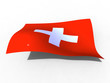 3d illustration of the Swiss flag that waves with wind 3d illustration of the Swiss flag that waves with wind