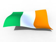 3d illustration of the Ireland flag that waves with wind 3d illustration of the Ireland flag that waves with wind
