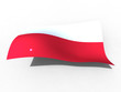 3d illustration of the Poland flag that waves with wind 3d illustration of the Poland flag that waves with wind
