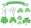 set of shamrock icons for St Patricks Day