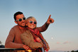couple in love have romantic time on boat couple in love have romantic time on boat