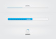 Blue loading bars and spiner with "Loading..." text