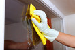Cleaning window.