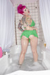 Provocative woman showing her sexy buttocks