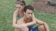 Video: Sexy couple at park embracing Sexy couple at park embracing