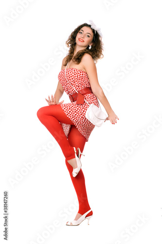 Photo: Playful young woman in dress Playful young woman in dress