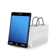 ベクター、スマートフォンと買い物袋
