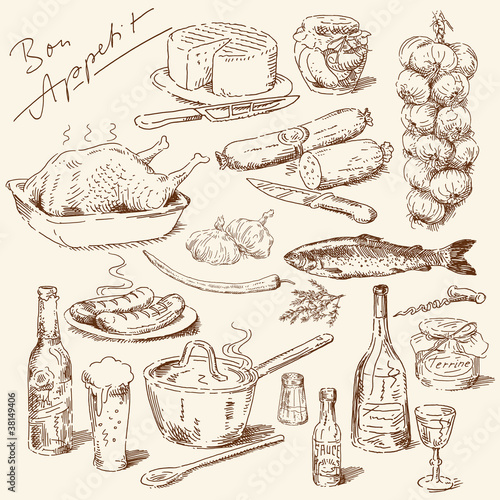 Vector: big collection of hand drawn food big collection of hand drawn food