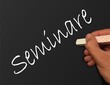 Tafel mit Hand - Seminare