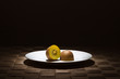 Sliced golden flesh kiwi