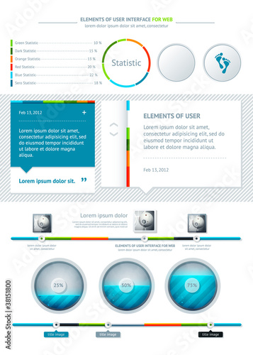 Vector: Elements of Infographics with buttons and menus Elements of Infographics with buttons and menus