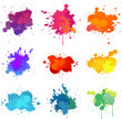 Vector: colorful paint splats collection set colorful paint splats collection set