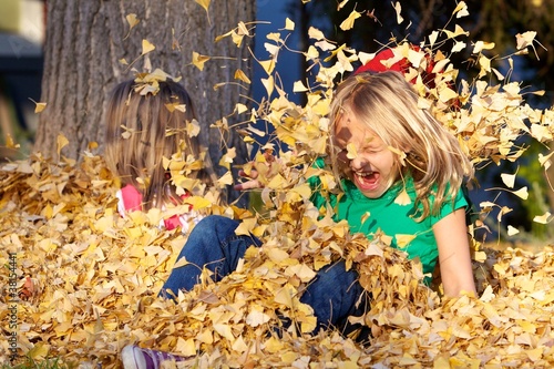 Photo: Playing in the Leaves Playing in the Leaves