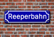 Strassenschild - Reeperbahn
