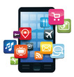 Vector: Smartphone Applications on white Smartphone Applications on white