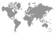 Heart shaped pixels world map.