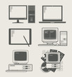 computer new and old set icon vector illustration