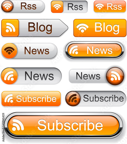 Vector: Rss high-detailed modern buttons. Rss high-detailed modern buttons.