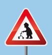 Verkehrszeichen Achtung Rentner mit Rollator