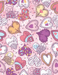 wrapping paper with  hearts, vector