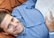 Satisfied businessman smiling