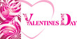 Pink hearts on the decorative background. Valentines card