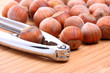 Hazelnuts with nutcracker