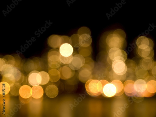 Photo: CIty night light and water reflection CIty night light and water reflection