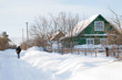 traditional russian dacha, winter