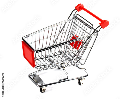 Foto: Rotes Einkaufswagen für Online Shop Rotes Einkaufswagen für Online Shop