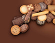Cookie Assortment on Brown Background