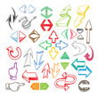 Hand-drawn color arrows collection