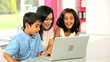 Video: Attractive Asian Mother & Children Using Laptop Attractive Asian Mother & Children Using Laptop