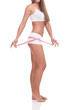 female figure with measuring tape