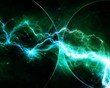 Teal abstract lightning