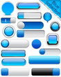 Blue high-detailed modern buttons. Blue high-detailed modern buttons.