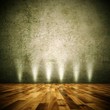 Wohndesign - Dekowand braun mit Lampen