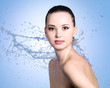Beauty splashes of water for woman