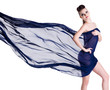 Elegance woman posing with chiffon