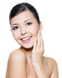 Happy attractive woman with health skin of a face