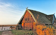 Traditional old Viking Age house hut in Bork village, Denmark Traditional old Viking Age house hut in Bork village, Denmark
