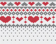 Knitted pattern vector with hearts
